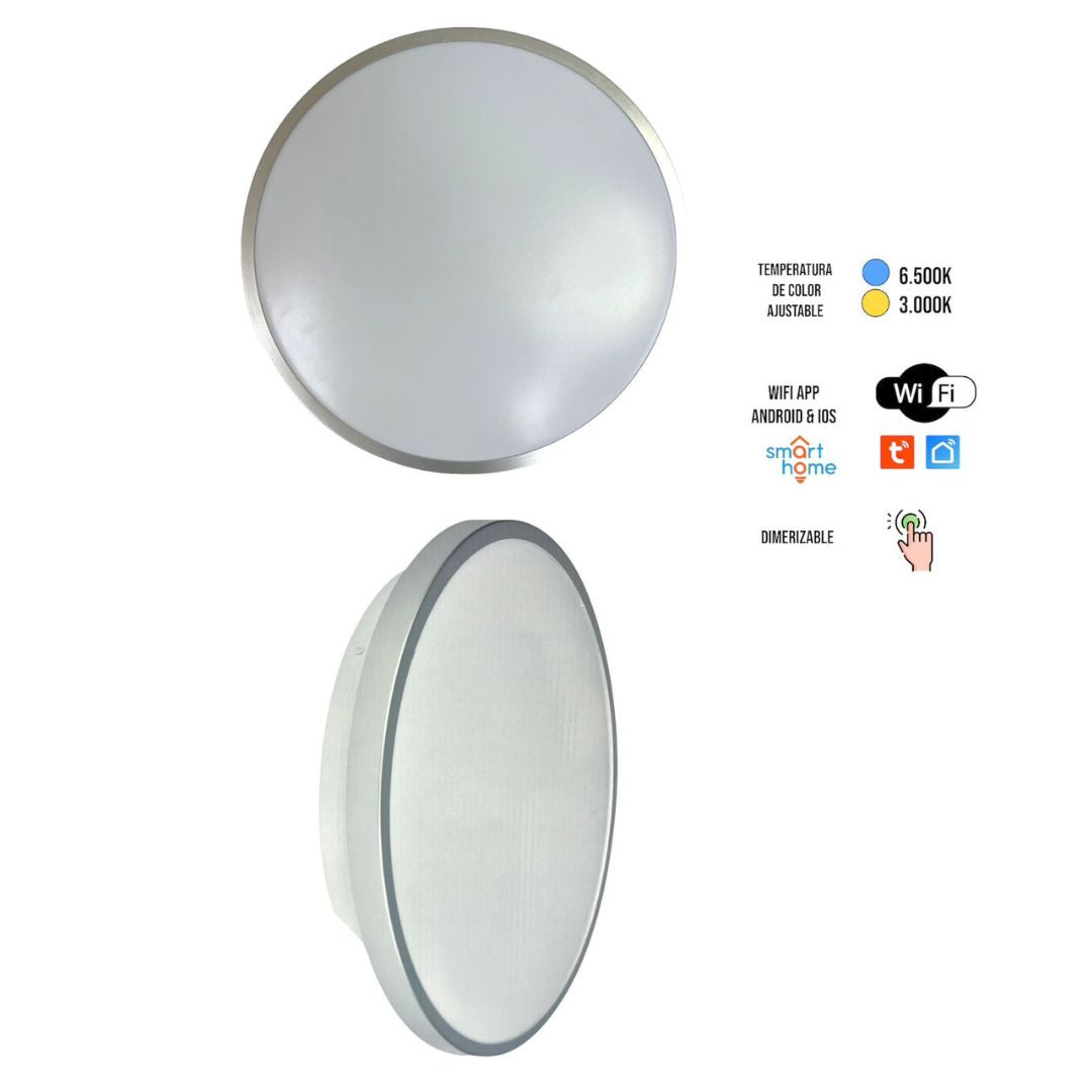 Panel LED Inteligente Smart Home WiFi 36W – Luz Blanca y Cálida, Dimerizable