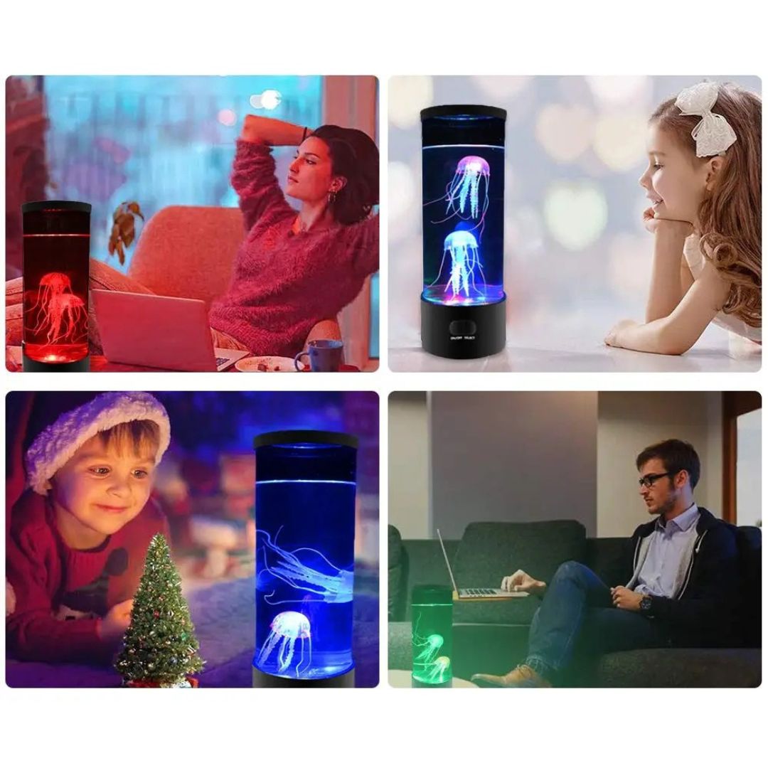 Lámpara de Medusas LED RGB con Control Remoto - Decoración Acuática para Hogar u Oficina