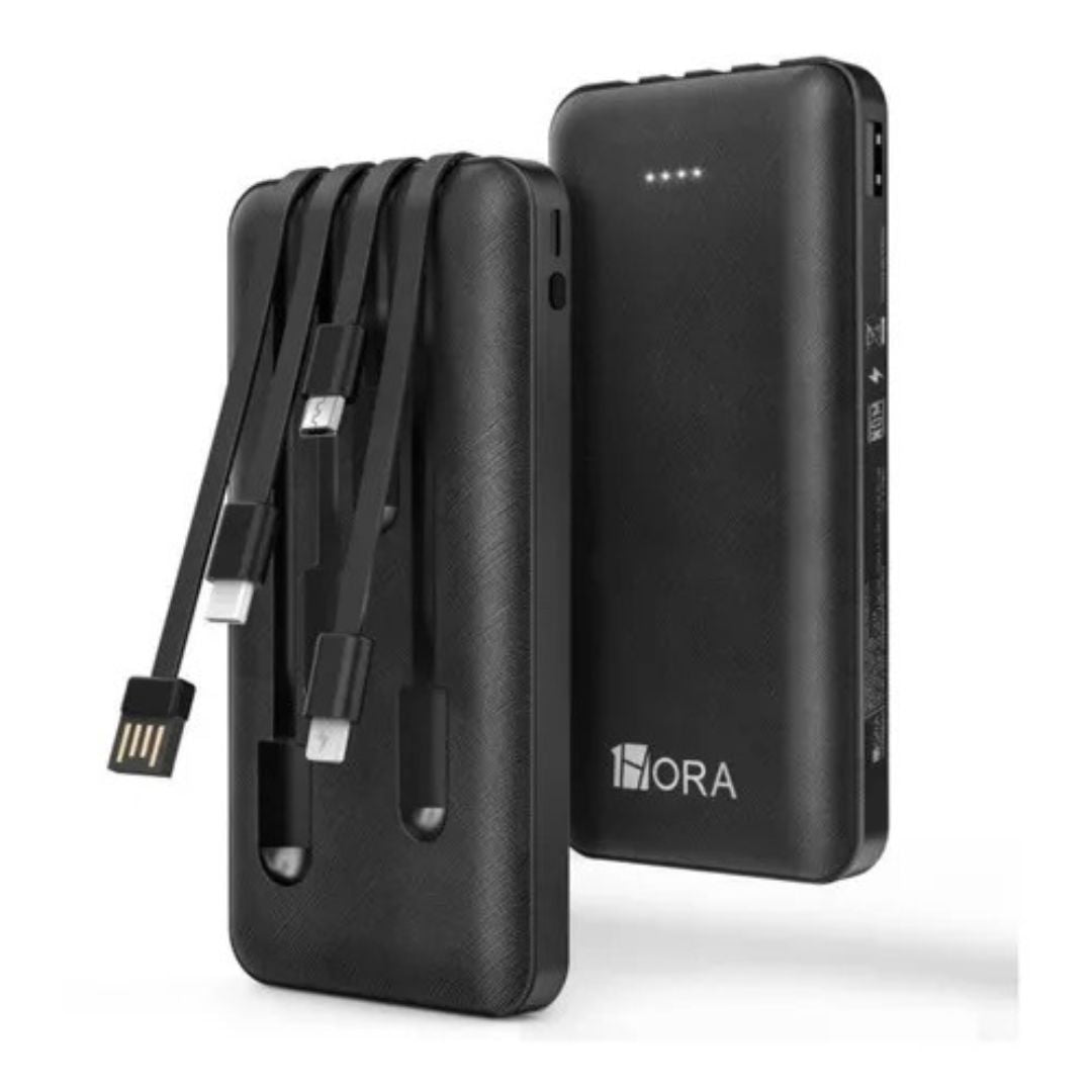 Power Bank 5.000mAh con Cables Integrados – Compatible con Micro USB, iPhone y Tipo C