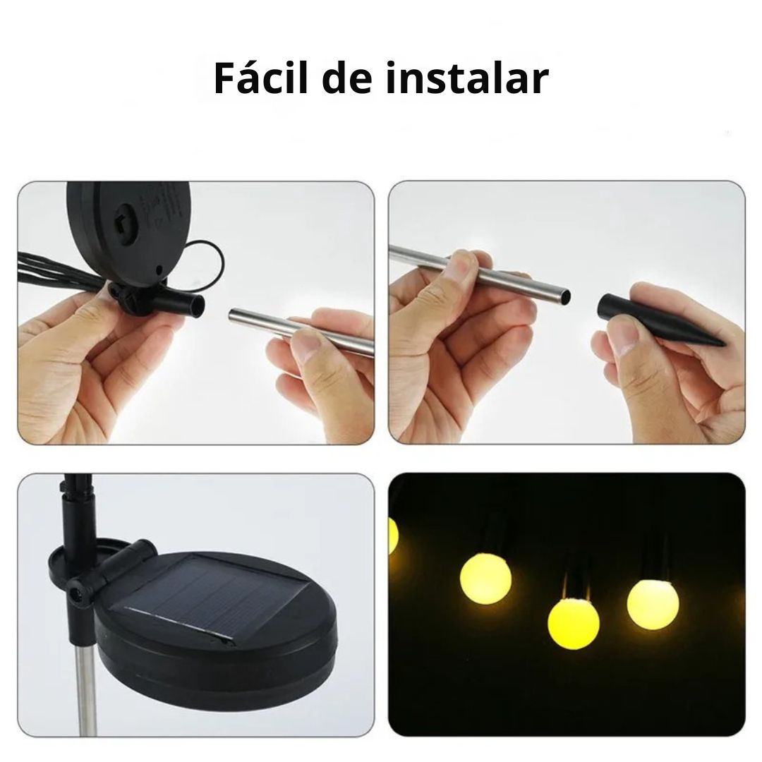 Luces Solares de Jardín Tipo Luciérnaga 6 Cabezas - Decoración Exterior Impermeable